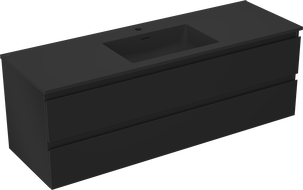 Mexen Orio шкаф за баня 140 см с мивка Otis, 2 чекмеджета, черен мат