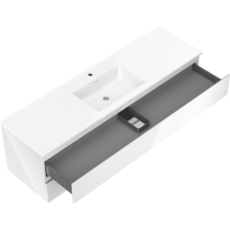 Mexen Orio шкаф за баня 160 см с мивка Otis, 2 чекмеджета, бял гланц