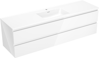 Mexen Orio шкаф за баня 160 см с мивка Otis, 2 чекмеджета, бял гланц