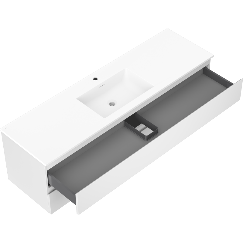 Mexen Orio шкаф за баня 160 см с мивка Otis, 2 чекмеджета, бял мат - 91A10-16047-2-BFF01-W18M01