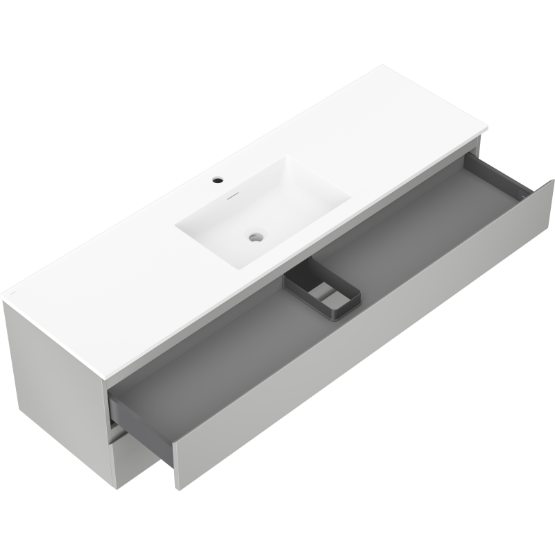 Mexen Orio шкафче за баня 160 см с мивка Otis, 2 чекмеджета, сив мат/бял мат - 91A10-16047-2-BFF62-W18M01