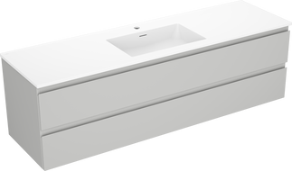 Mexen Orio шкафче за баня 160 см с мивка Otis, 2 чекмеджета, сив мат/бял мат - 91A10-16047-2-BFF62-W18M01