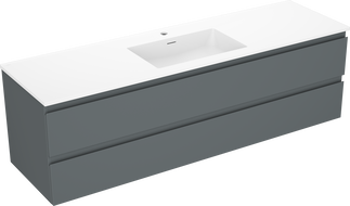 Mexen Orio шкаф за баня 160 см с мивка Otis, 2 чекмеджета, графит мат/бяло мат
