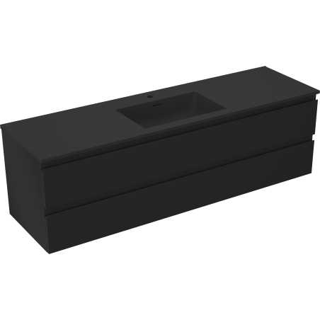 Mexen Orio шкаф за баня 160 см с мивка Otis, 2 чекмеджета, черен мат - 91A10-16047-2-BFF71-W18M71