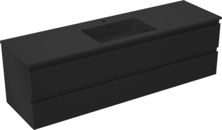 Mexen Orio шкаф за баня 160 см с мивка Otis, 2 чекмеджета, черен мат - 91A10-16047-2-BFF71-W18M71