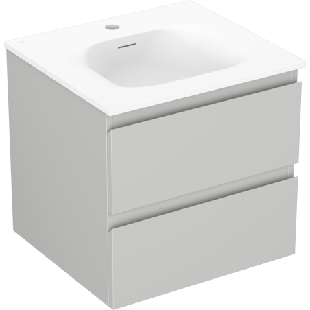 Mexen Orio шкаф за баня 50 см с мивка Vela, 2 чекмеджета, сив мат/бял мат