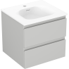 Mexen Orio шкаф за баня 50 см с мивка Vela, 2 чекмеджета, сив мат/бял мат
