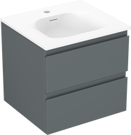 Mexen Orio шкаф за баня 50 см с мивка Vela, 2 чекмеджета, мат графит/мат бял - 91A10-05047-2-BFF66-W23M01