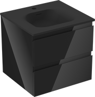 Mexen Orio шкаф за баня 50 cm с мивка Vela, 2 чекмеджета, черен гланц/черен мат - 91A10-05047-2-BFF70-W23M71