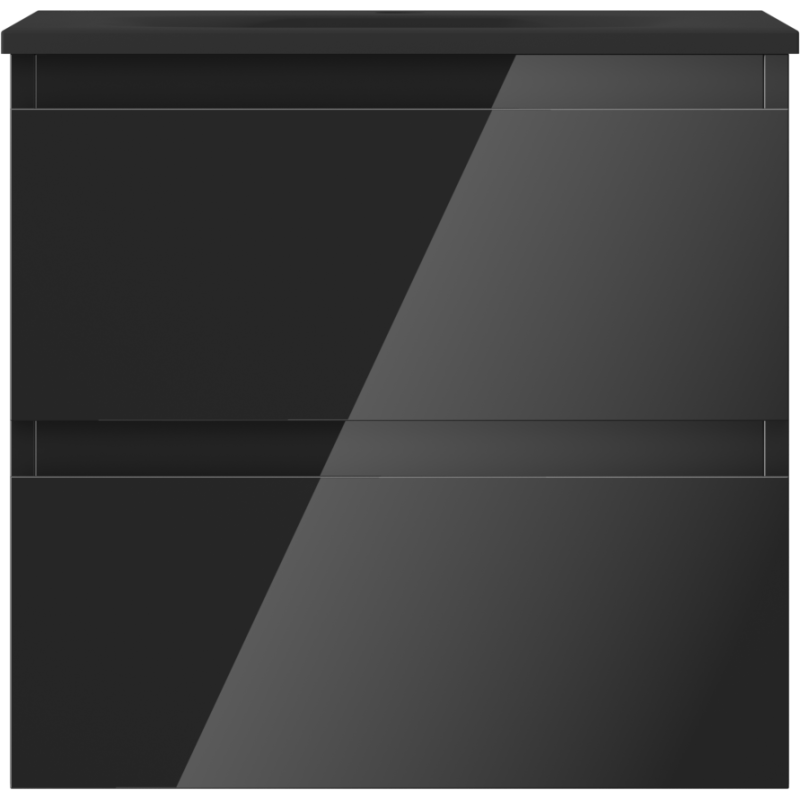 Mexen Orio шкаф за баня 50 cm с мивка Vela, 2 чекмеджета, черен гланц/черен мат - 91A10-05047-2-BFF70-W23M71