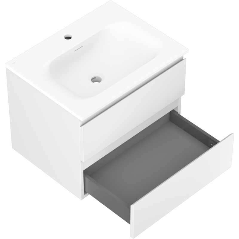 Mexen Orio шкафче за баня 60 см с мивка Vela, 2 чекмеджета, бял мат
