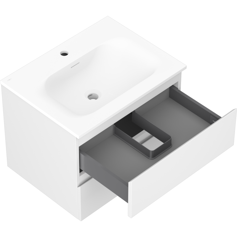 Mexen Orio шкафче за баня 60 см с мивка Vela, 2 чекмеджета, бял мат