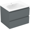 Mexen Orio шкафче за баня 60 см с мивка Vela, 2 чекмеджета, графит мат/бяло мат - 91A10-06047-2-BFF66-W23M01