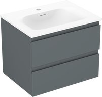 Mexen Orio шкафче за баня 60 см с мивка Vela, 2 чекмеджета, графит мат/бяло мат - 91A10-06047-2-BFF66-W23M01