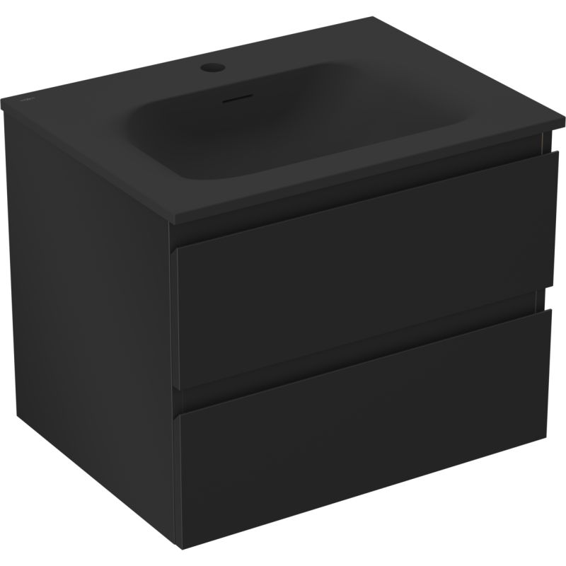 Mexen Orio шкаф за баня 60 см с мивка Vela, 2 чекмеджета, черен мат - 91A10-06047-2-BFF71-W23M71