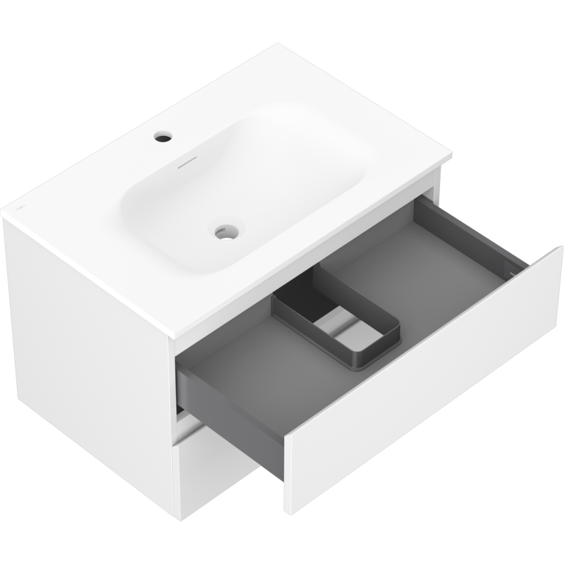 Mexen Orio шкаф за баня 70 см с мивка Vela, 2 чекмеджета, бял мат - 91A10-07047-2-BFF01-W23M01