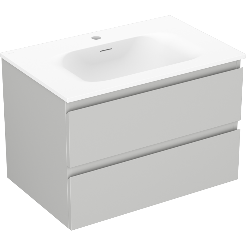 Mexen Orio шкафче за баня 70 см с мивка Vela, 2 чекмеджета, сив мат/бял мат - 91A10-07047-2-BFF62-W23M01