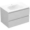 Mexen Orio шкафче за баня 70 см с мивка Vela, 2 чекмеджета, сив мат/бял мат - 91A10-07047-2-BFF62-W23M01