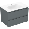Mexen Orio баня шкаф 70 см с мивка Vela, 2 чекмеджета, графит мат/бял мат - 91A10-07047-2-BFF66-W23M01