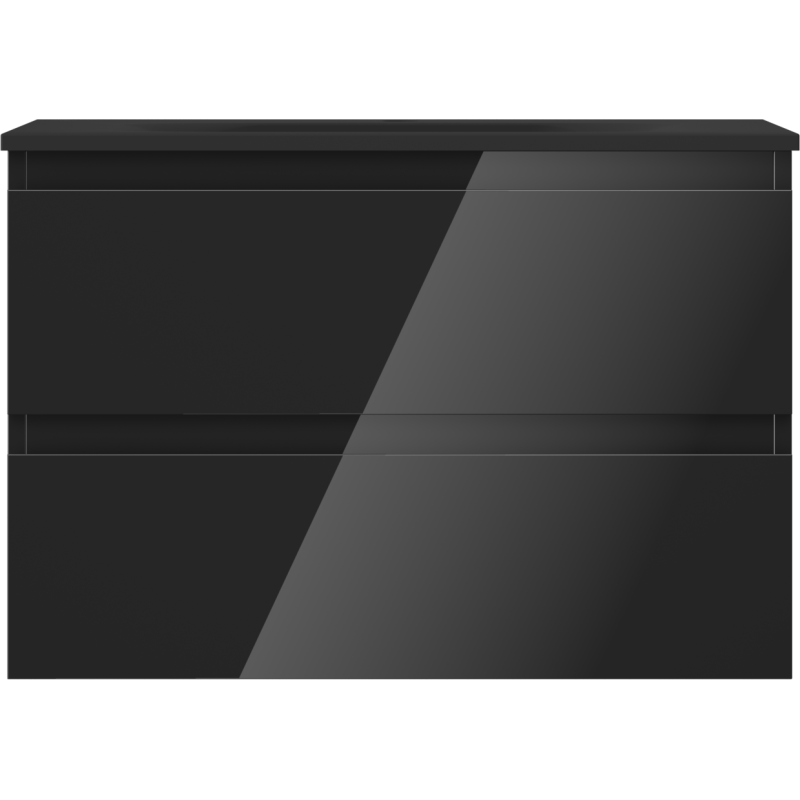 Mexen Orio шкаф за баня 70 cm с мивка Vela, 2 чекмеджета, черен гланц/черен мат - 91A10-07047-2-BFF70-W23M71