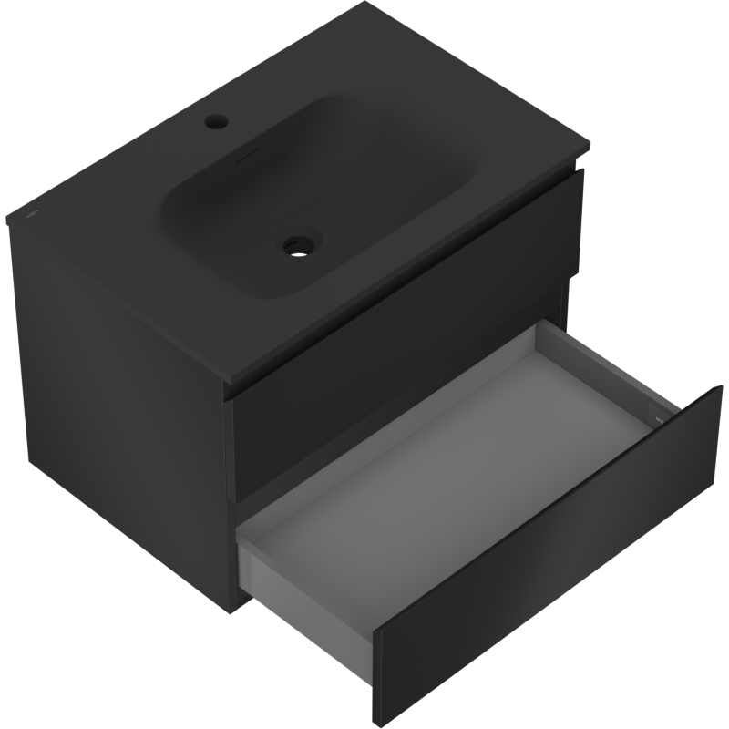 Mexen Orio шкаф за баня 70 см с мивка Vela, 2 чекмеджета, черен мат