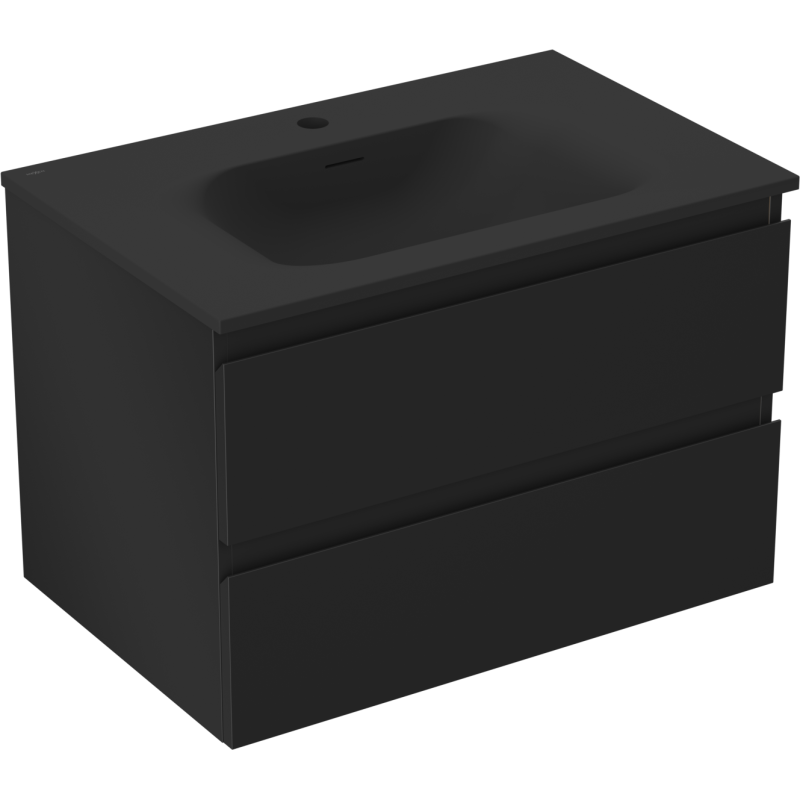 Mexen Orio шкаф за баня 70 см с мивка Vela, 2 чекмеджета, черен мат