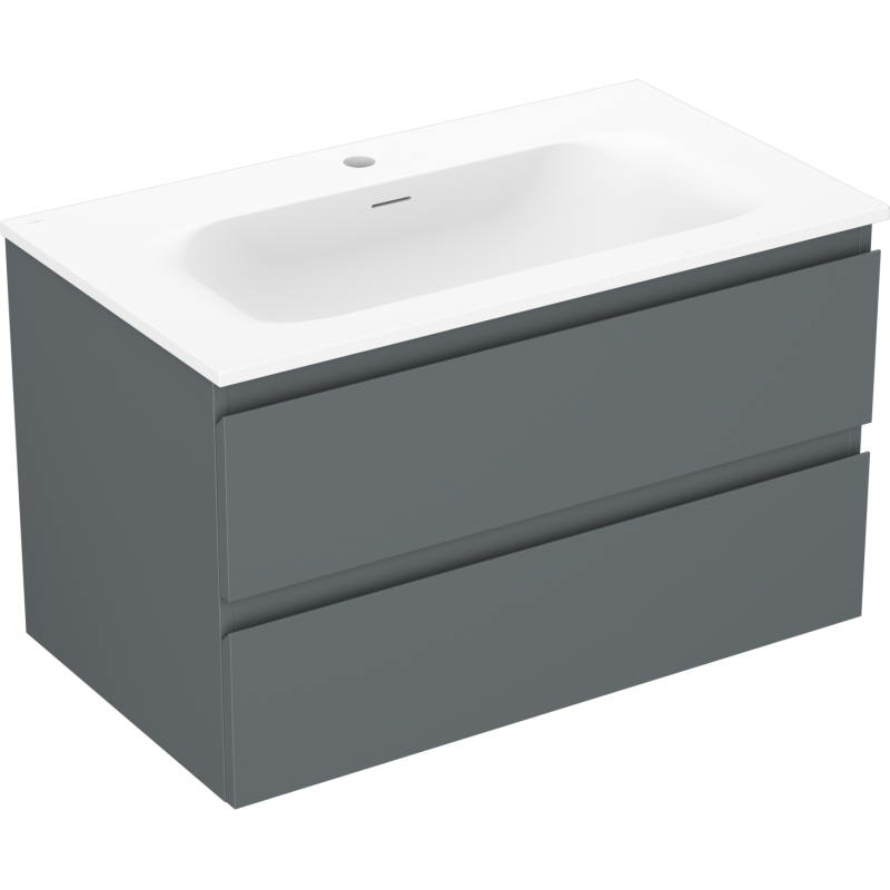 Mexen Orio шкаф за баня 80 см с мивка Vela, 2 чекмеджета, графит мат/бял мат - 91A10-08047-2-BFF66-W23M01