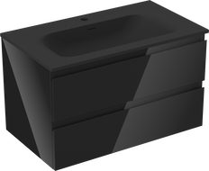 Mexen Orio баня 80 см с мивка Vela, 2 чекмеджета, черен гланц/черен мат - 91A10-08047-2-BFF70-W23M71