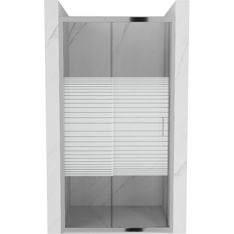 Mexen Apia плъзгащи се душ врати 105 cm, ивици, хром - 845-105-000-01-20
