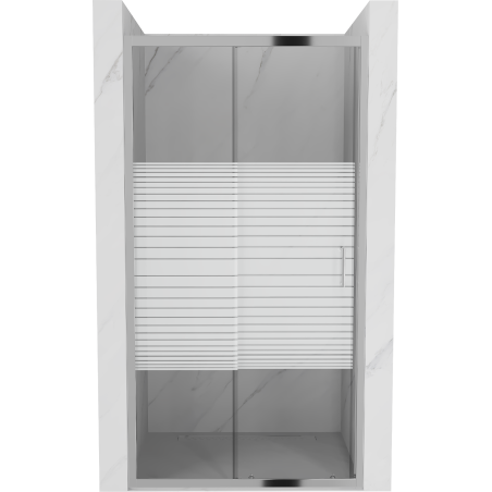 Mexen Apia плъзгащи се душ врати 105 cm, ивици, хром - 845-105-000-01-20