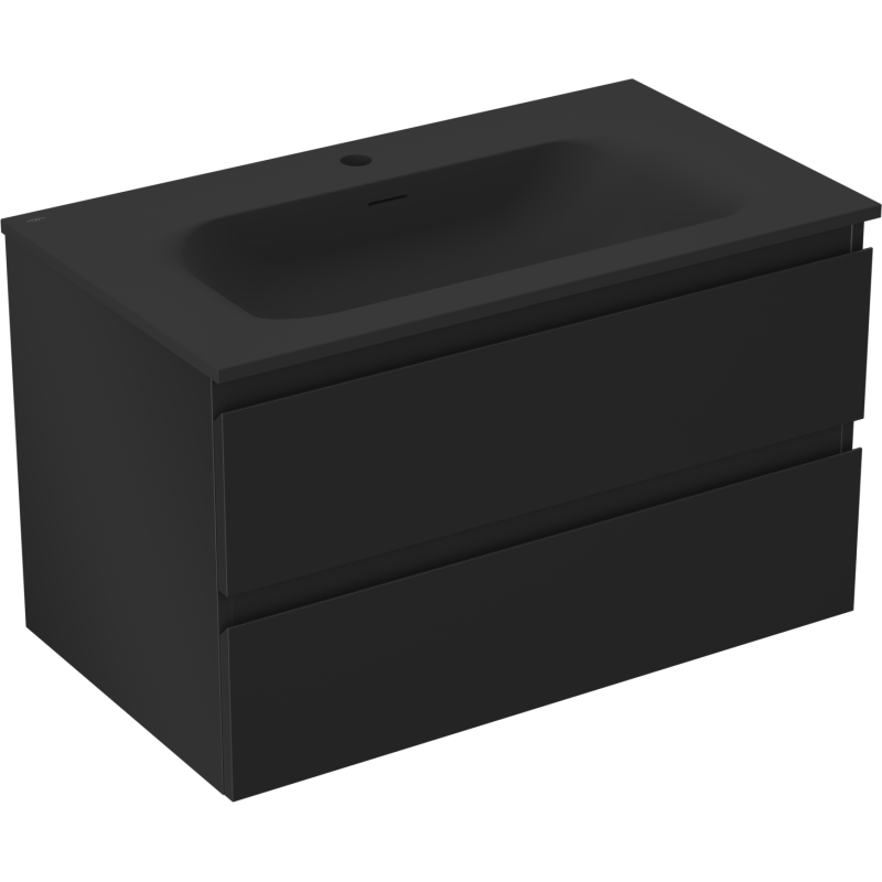 Mexen Orio шкаф за баня 80 см с мивка Vela, 2 чекмеджета, черна мат - 91A10-08047-2-BFF71-W23M71