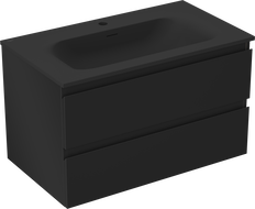 Mexen Orio шкаф за баня 80 см с мивка Vela, 2 чекмеджета, черна мат - 91A10-08047-2-BFF71-W23M71