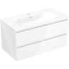Mexen Orio шкаф за баня 90 см с мивка Vela, 2 чекмеджета, бял гланц