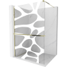 Mexen Kioto+ душова стена с полка Walk-in 140 x 200 см, бял модел, златист - 800-140-121-50-97