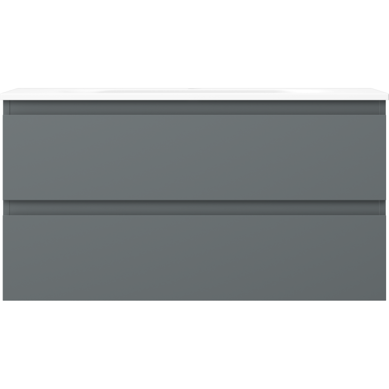 Mexen Orio шкаф за баня 90 см с мивка Vela, 2 чекмеджета, графит мат/бял мат