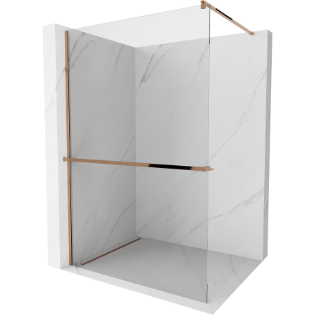 Mexen Kioto+ душ стена с рафт Walk-in 110 x 200 см, прозрачно, розово злато