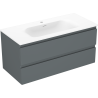 Mexen Orio шкаф за баня 100 см с мивка Vela, 2 чекмеджета, графит мат/бял мат - 91A10-10047-2-BFF66-W23M01