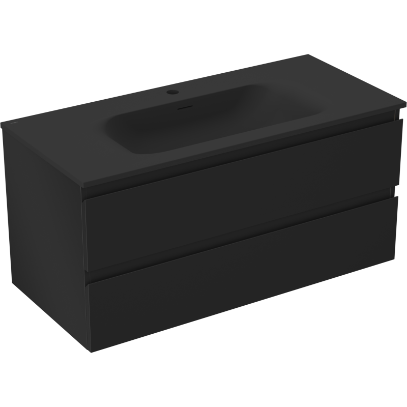 Mexen Orio шкаф за баня 100 см с мивка Vela, 2 чекмеджета, черен мат - 91A10-10047-2-BFF71-W23M71