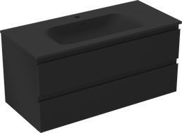 Mexen Orio шкаф за баня 100 см с мивка Vela, 2 чекмеджета, черен мат - 91A10-10047-2-BFF71-W23M71