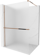 Mexen Kioto+ душ преграда с рафт Walk-in 90 x 200 см, матирано стъкло, розово злато