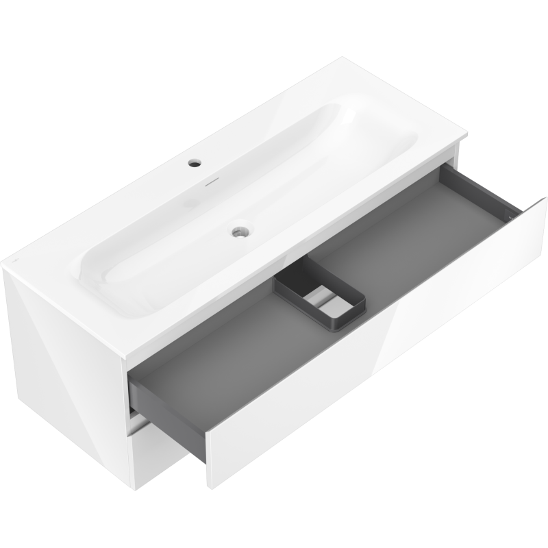 Mexen Orio шкаф за баня 120 см с мивка Vela, 2 чекмеджета, бял гланц - 91A10-12047-2-BFF00-W23M00