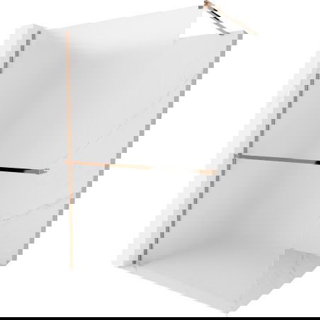 Mexen Kioto+ стена за душ с Walk-in рафт 110 x 200 см, матово стъкло, розово злато - 800-110-121-60-30