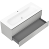 Mexen Orio шкаф за баня 120 см с мивка Vela, 2 чекмеджета, сив мат/бял мат