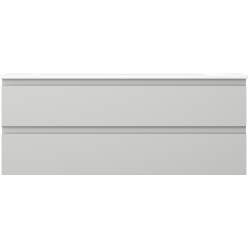 Mexen Orio шкаф за баня 120 см с мивка Vela, 2 чекмеджета, сив мат/бял мат