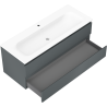 Mexen Orio шкаф за баня 120 см с мивка Vela, 2 чекмеджета, графит мат/бял мат