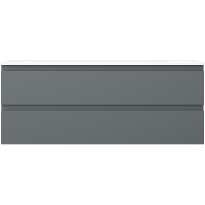 Mexen Orio шкаф за баня 120 см с мивка Vela, 2 чекмеджета, графит мат/бял мат