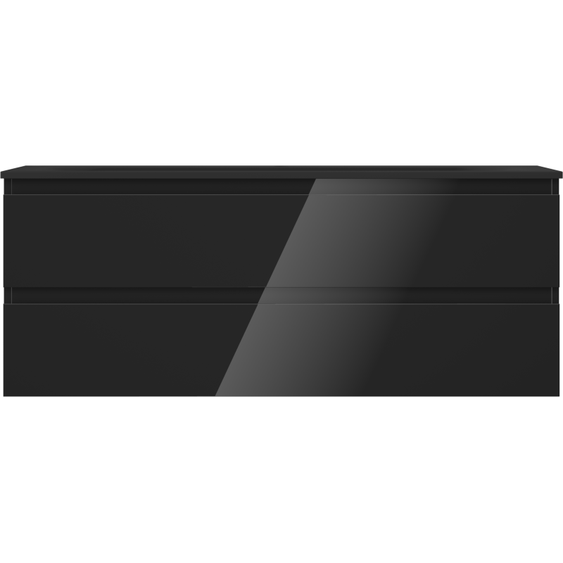 Mexen Orio шкаф за баня 120 см с мивка Vela, 2 чекмеджета, черен гланц/черен мат - 91A10-12047-2-BFF70-W23M71