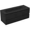 Шкафче за баня Mexen Orio 120 см с мивка Vela, 2 чекмеджета, черен мат - 91A10-12047-2-BFF71-W23M71