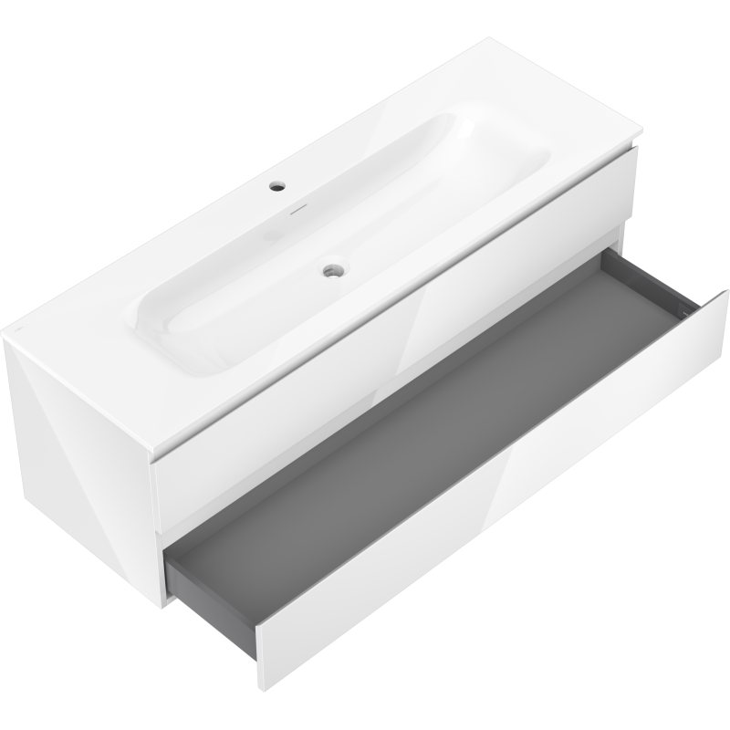 Mexen Orio шкаф за баня 140 см с мивка Vela, 2 чекмеджета, бял гланц - 91A10-14047-2-BFF00-W23M00