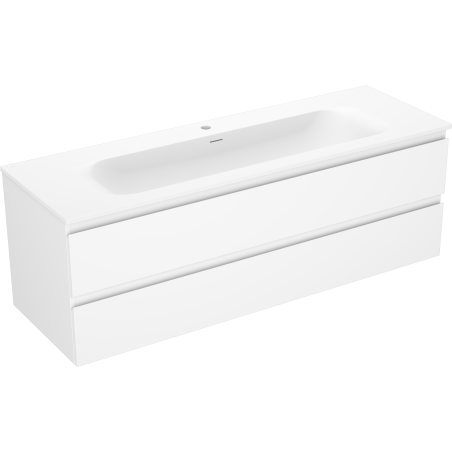 Mexen Orio баня шкаф 140 см с мивка Вела, 2 чекмеджета, бяла матова